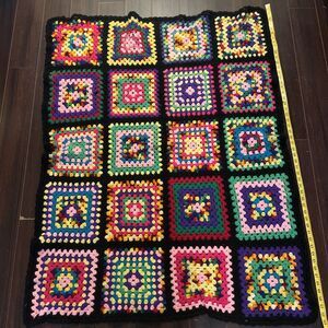 Vtg Handmade Granny Roseanne Afghan Crochet Throw Blanket ￼ 42x52